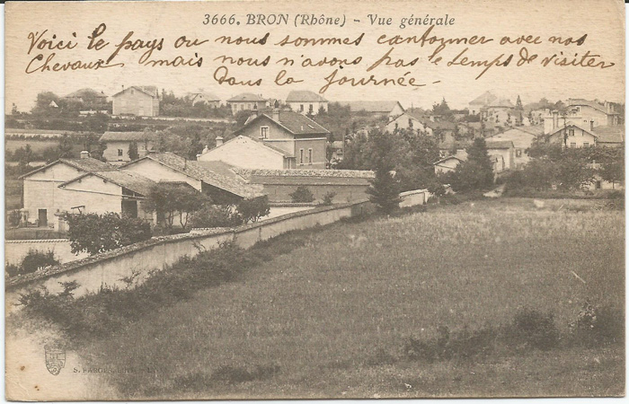 Carte-postale du canonnier Jean David, en 1914