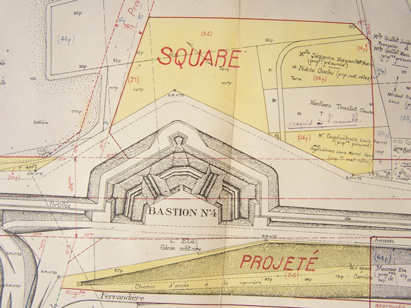 Plan d'un des bastions de Bron 