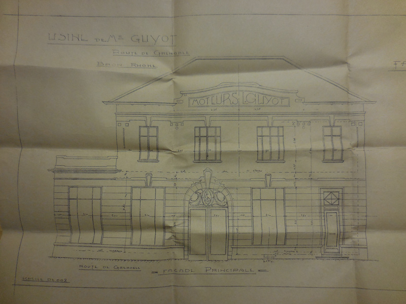Plan de l'usine F. Guyot, sur l'avenue Franklin Roosevelt, en 1914