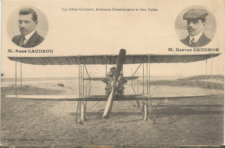 Les frères René et Gaston Caudron, et l'un de leurs biplans